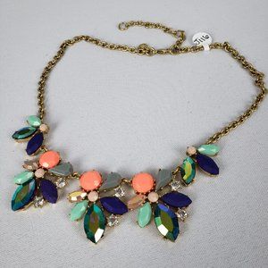 J. Crew Jewelry - J. Crew Gold Blue & Green Cut Glass Necklace J. Crew Jewelry - J. Crew Gold Blue & Green Cut Glass Necklace